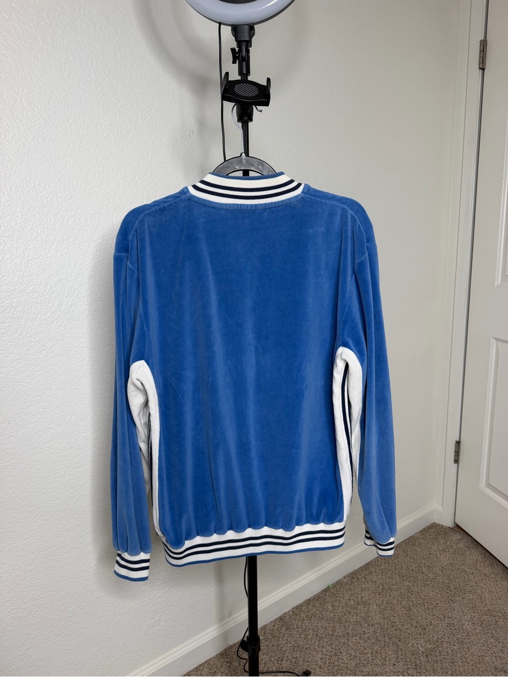 Dior Blue and White Striped Collar Zip Jacket - Picture 5 of 9